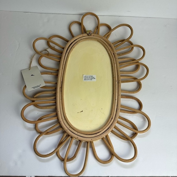 Tommy Bahama Wicker Oval Mirror Bohemian Boho NEW tan beach hippie decor floral - Picture 2 of 7